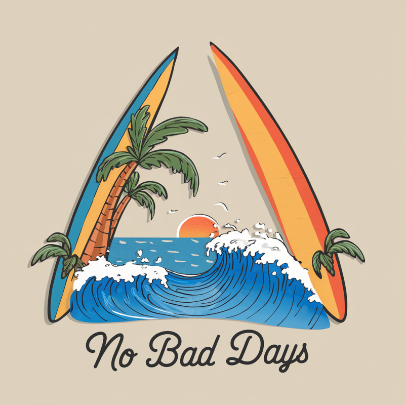 Surfboard Graphic Cotton T-Shirt