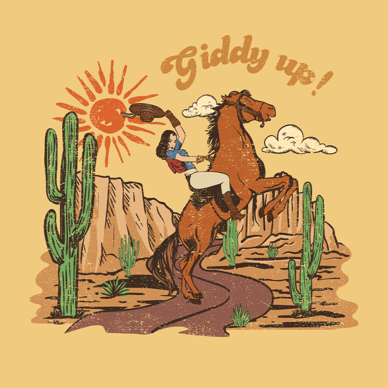 Giddy Up Western Cowgirl Pattern Top