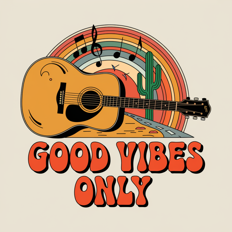 Good Vibes Only Graphic T-Shirt for Music Lovers