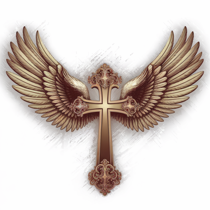 Winged Cross Graphic T-Shirt