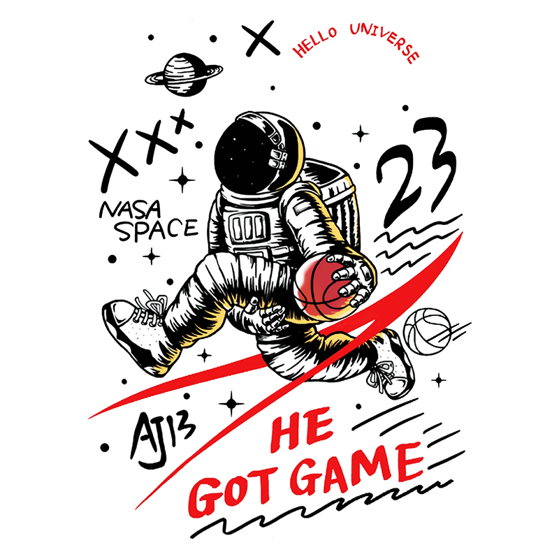 Astronaut He Got Game Graphic Tee