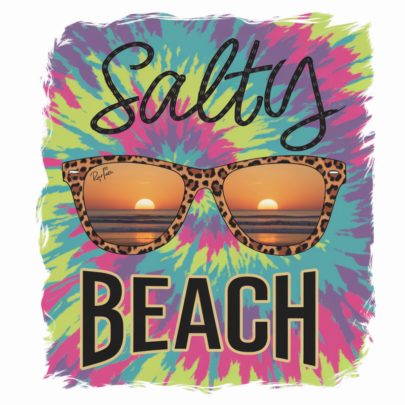 Salty Beach Tie Dye Graphic T-Shirt