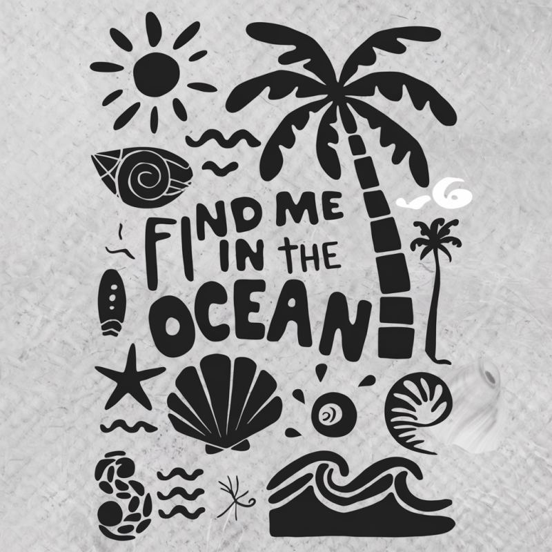 WaveFinders Palm Tree Ocean Graphic Cotton T-Shirt