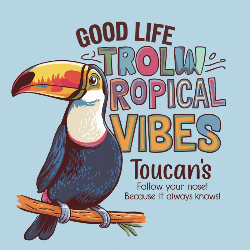 TropiGood Life Toucan Graphic Cotton T-Shirt