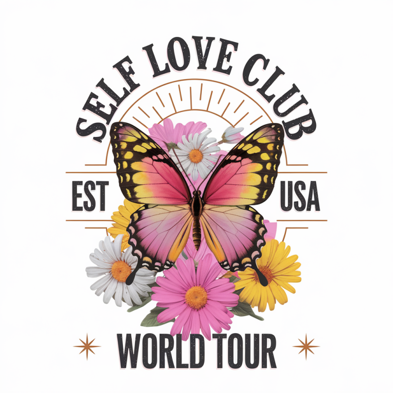 Self Love Club Butterfly Floral Graphic T-Shirt