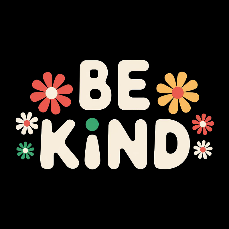 Casual Graphic Top with "Be Kind" T-Shirt