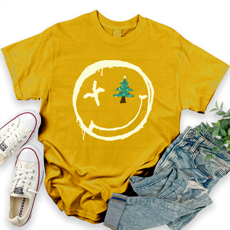 Christmas Smiley Face Top