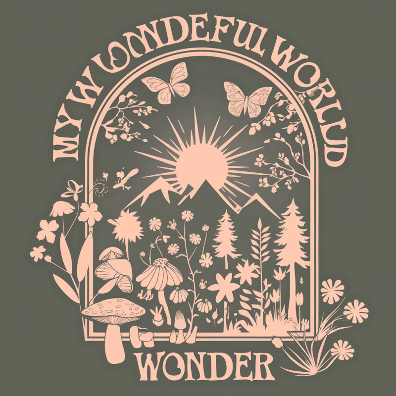 Wonder Nature Graphic Black Cotton T-Shirt