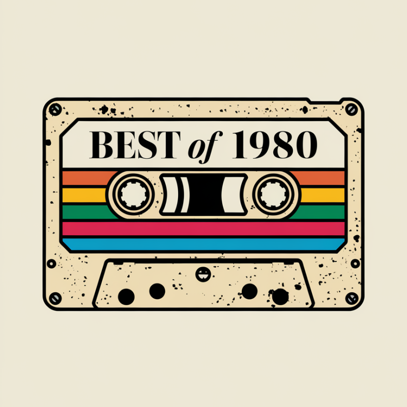Retro Best of 1980 Music Cassette T-Shirt