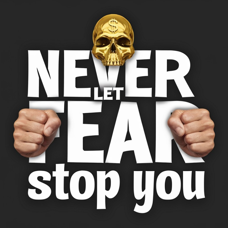 Motivational Black Graphic T-Shirt - Never Let Fear Stop You