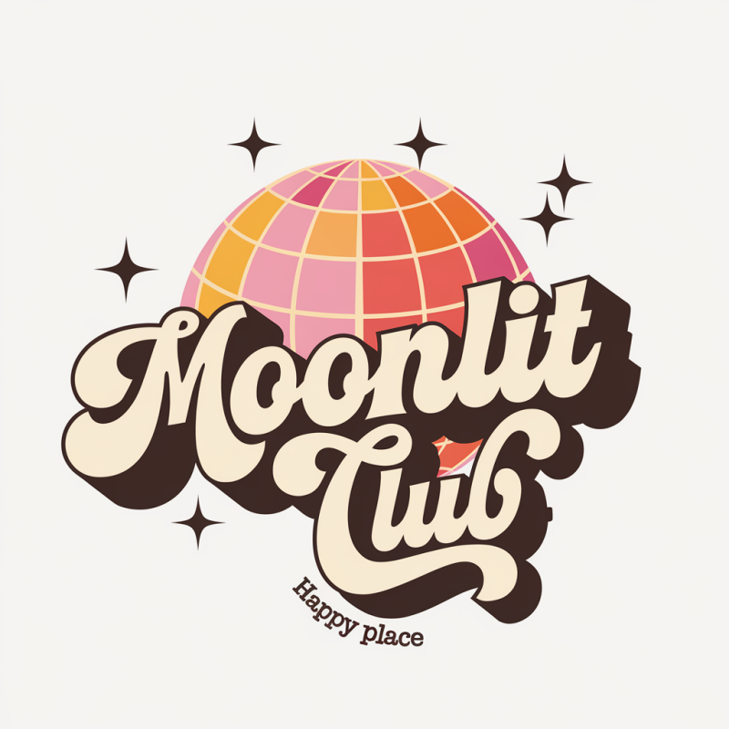 Moonlit Club Retro Graphic Cotton T-Shirt