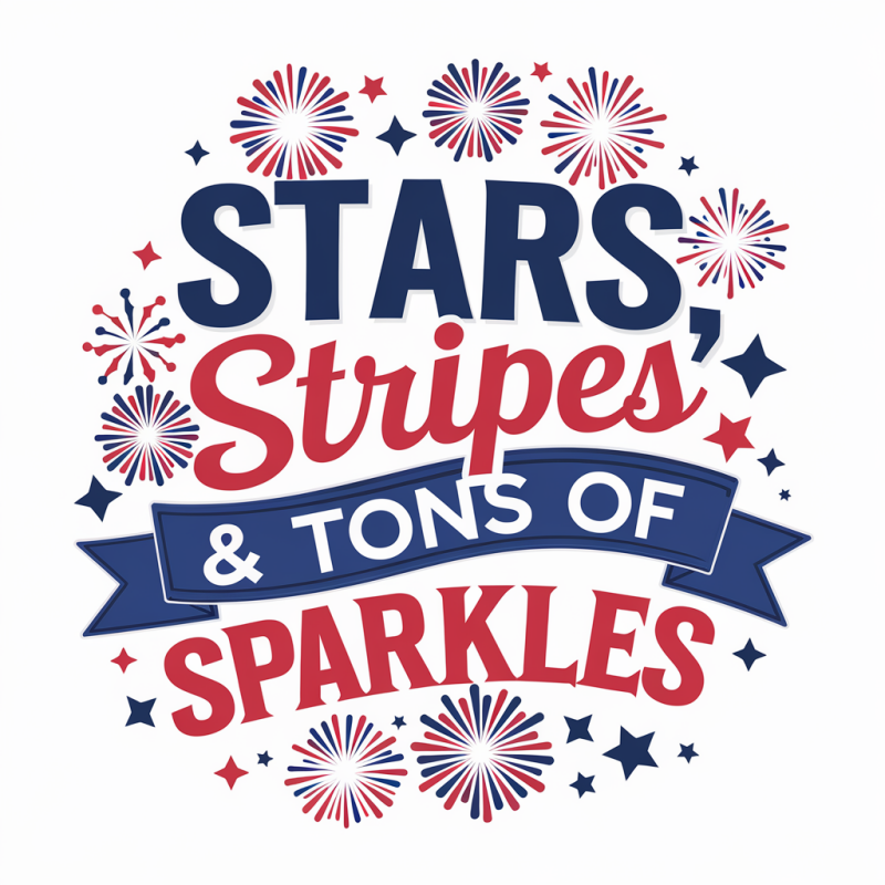 Stars Stripes & Tons of Sparkles Patriotic T-Shirt