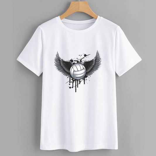 Winged Volleyball Graphic T-Shirt