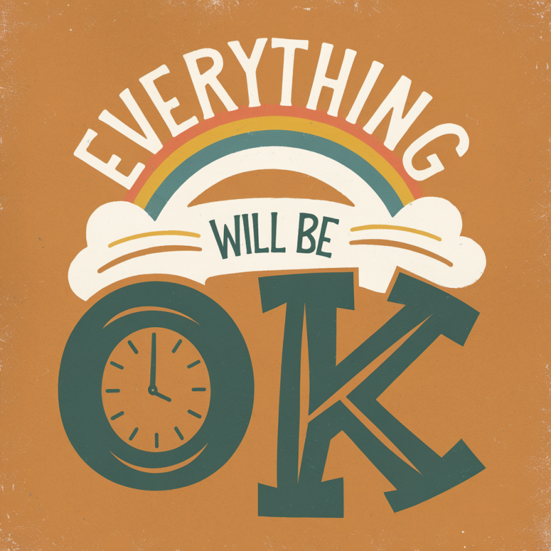 Everything Will Be OK Graphic Tee - Motivational Black T-Shirt