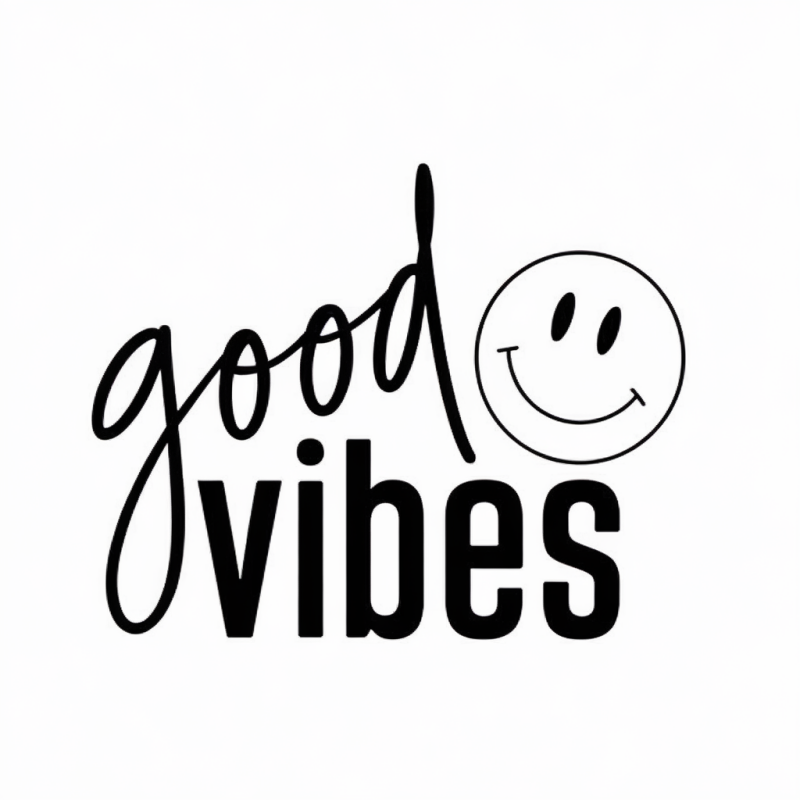 Good Vibes Smiley Face White Cotton T-Shirt