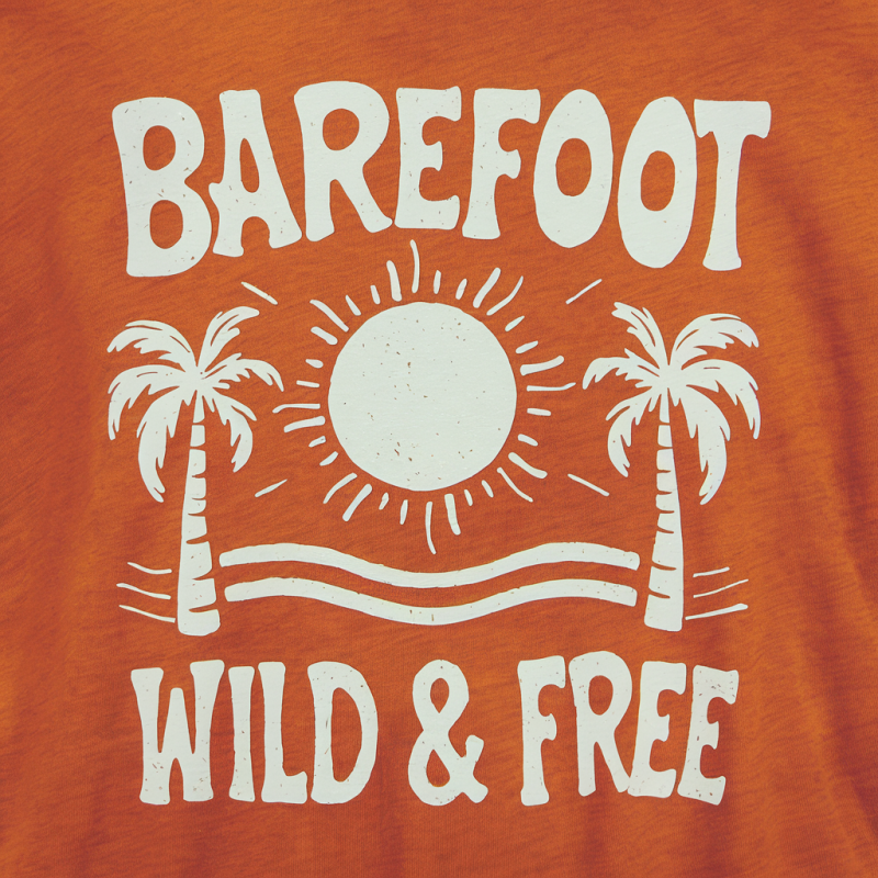 Barefoot Wild & Free Cotton Graphic T-Shirt