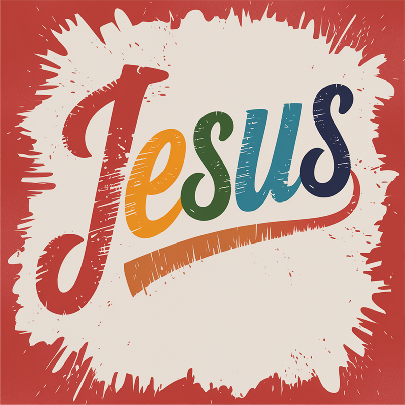 Fun Letters Pattern 'Jesus' T-Shirt