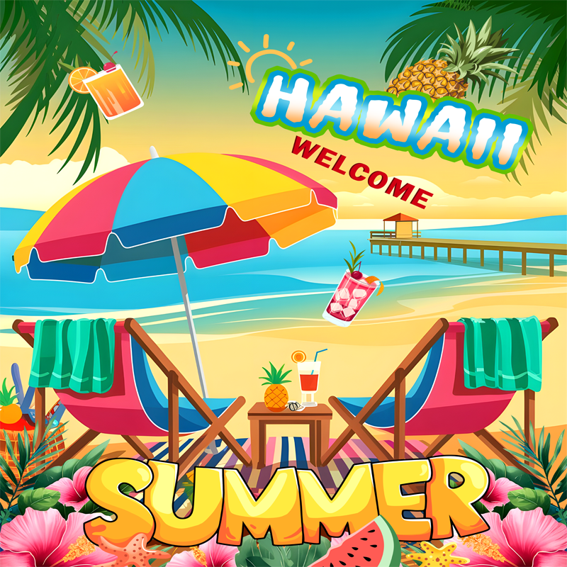 Hawaiian Leisure Vacation Button-Down Shirt