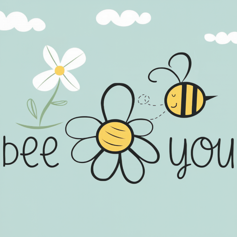 Bee You Graphic T-Shirt - Cute Floral Design with Bees