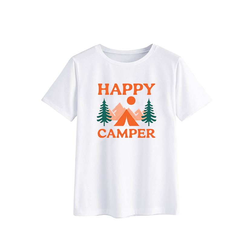 Happy Camper Graphic T-Shirt for Outdoor Enthusiasts