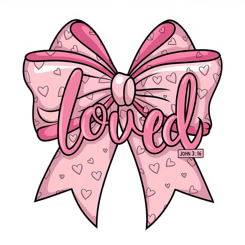 Loved Bow Top Pattern T-Shirt