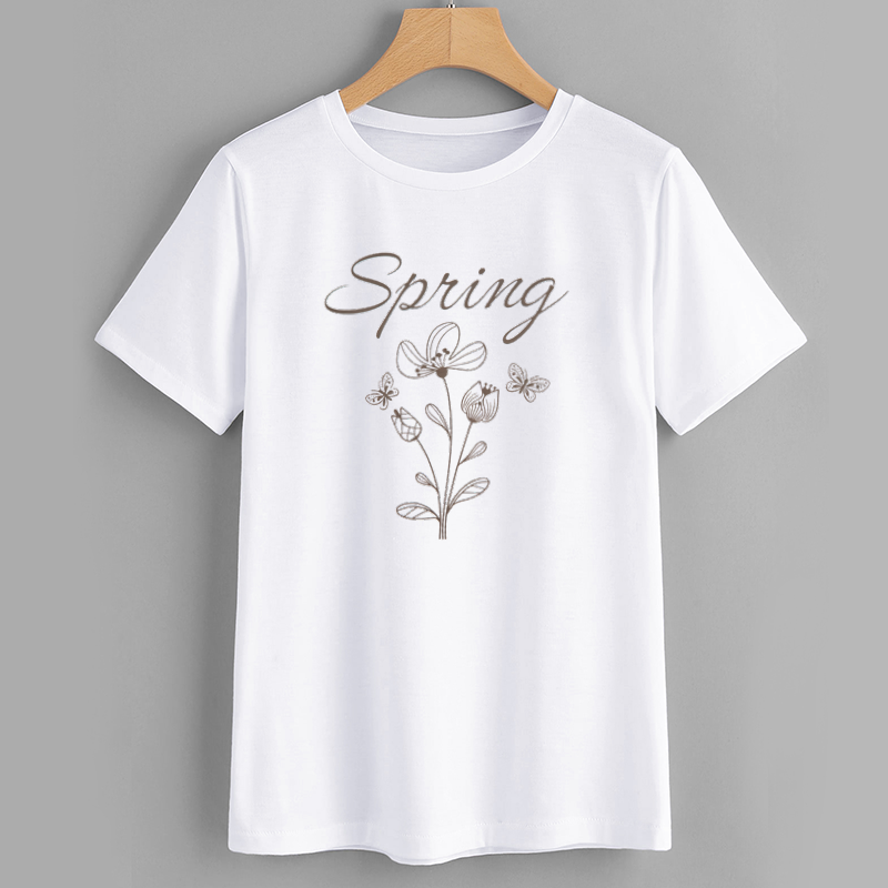 Floral Spring Graphic T-Shirt for Women