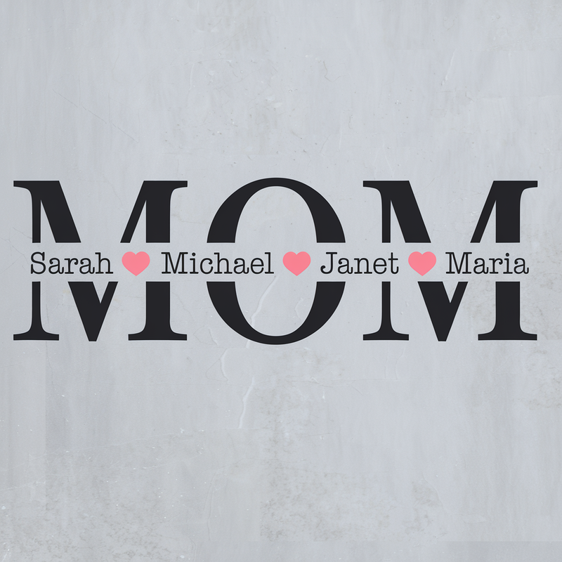 Personalized MOM Wall Art with Family Names