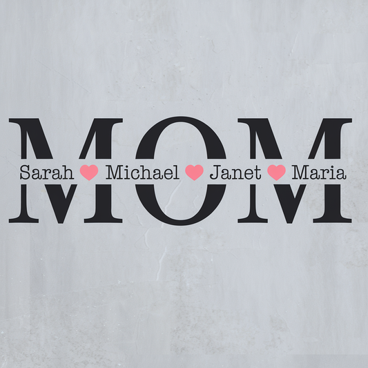 Personalized MOM Wall Art with Family Names