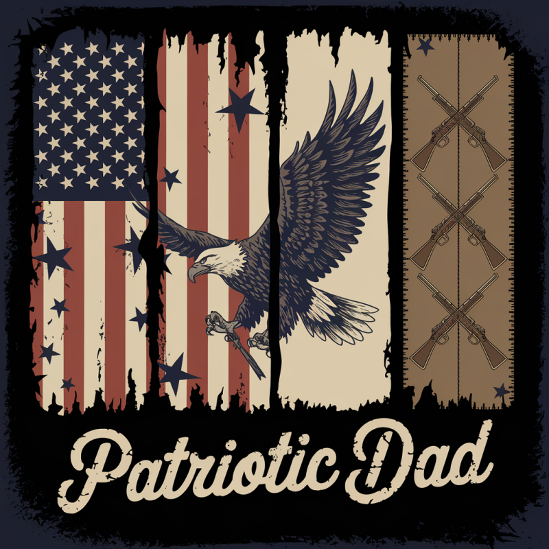 Patriotic Dad Eagle Graphic T-shirt