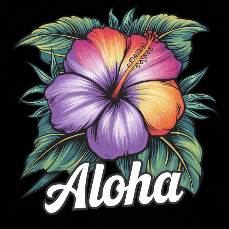 Aloha Hibiscus Floral Graphic T-shirt