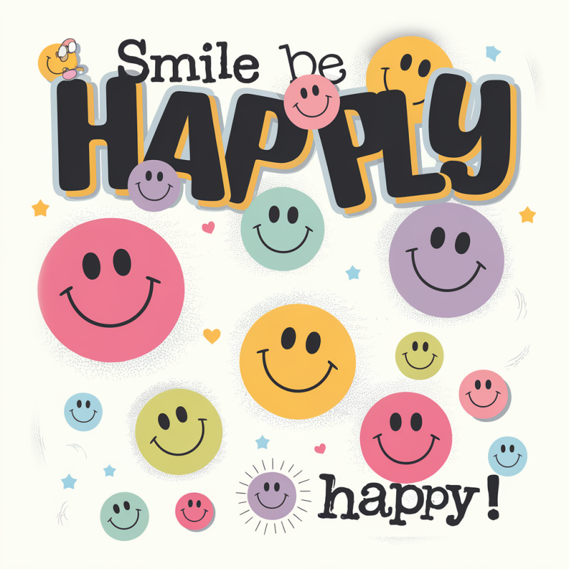 Happy Smiley Cotton T-Shirt Casual Tee