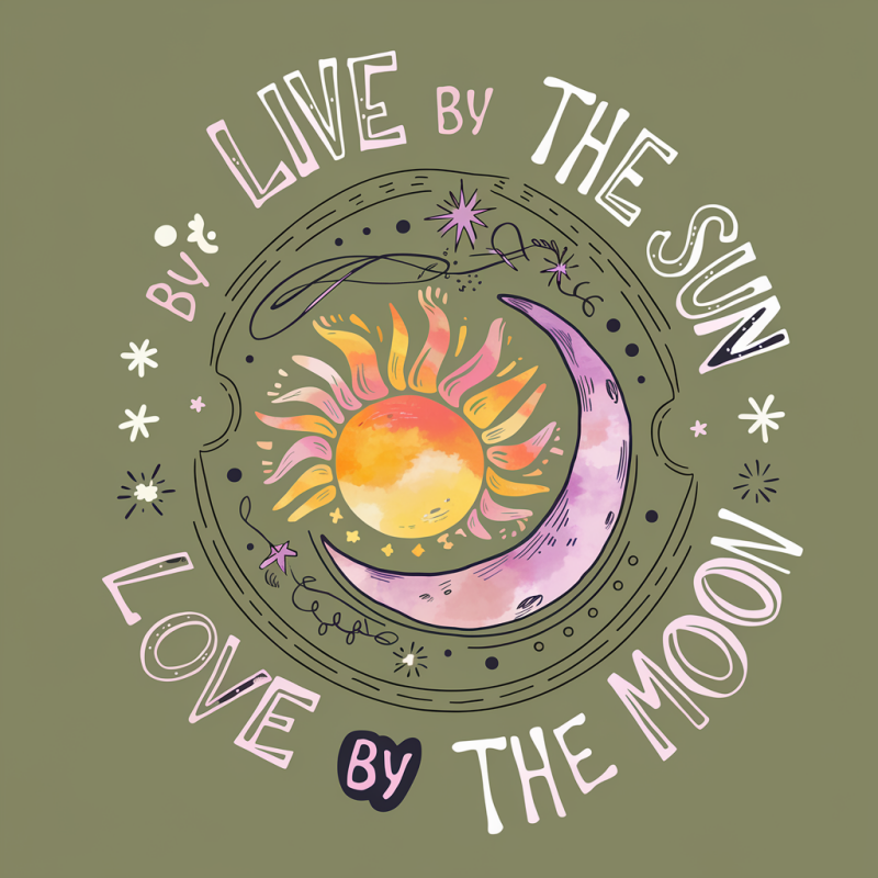 Celestial Sun Moon Graphic Cotton T-Shirt