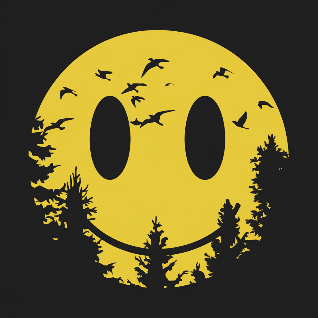 Smiley Face Nature Graphic T-Shirt