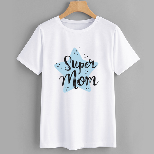 Cotton Super Mom Graphic T-Shirt