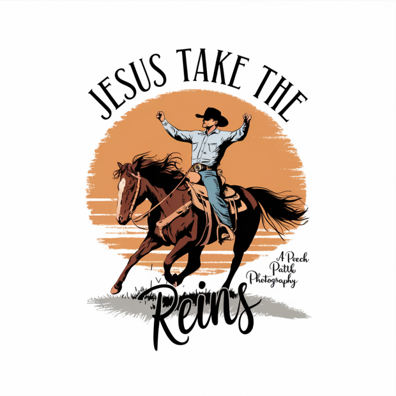 Jesus Take the Reins Cowboy Graphic T-Shirt