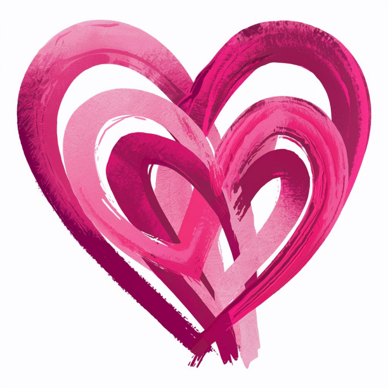 Heart Design Casual Graphic T-Shirt