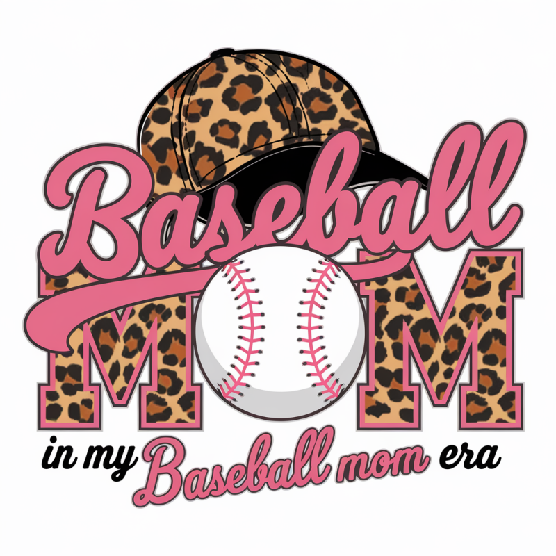 Leopard Print Baseball Mom T-Shirt