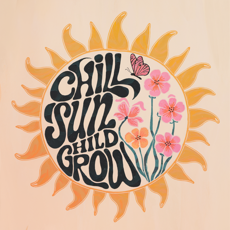 Chill Sun Grow Floral Graphic T-Shirt
