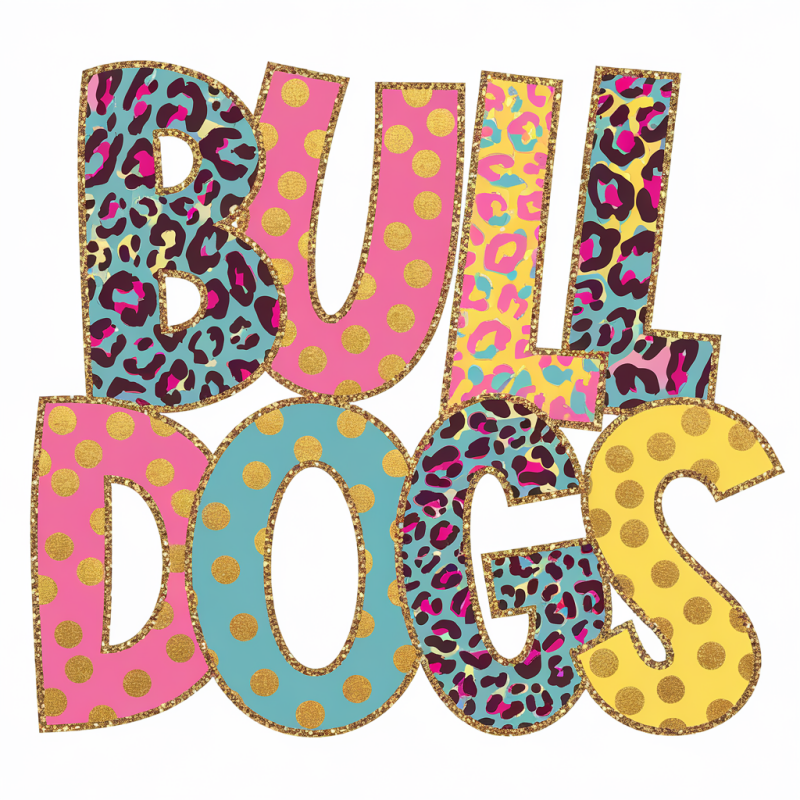 Colorful Bulldog Graphic T-Shirt