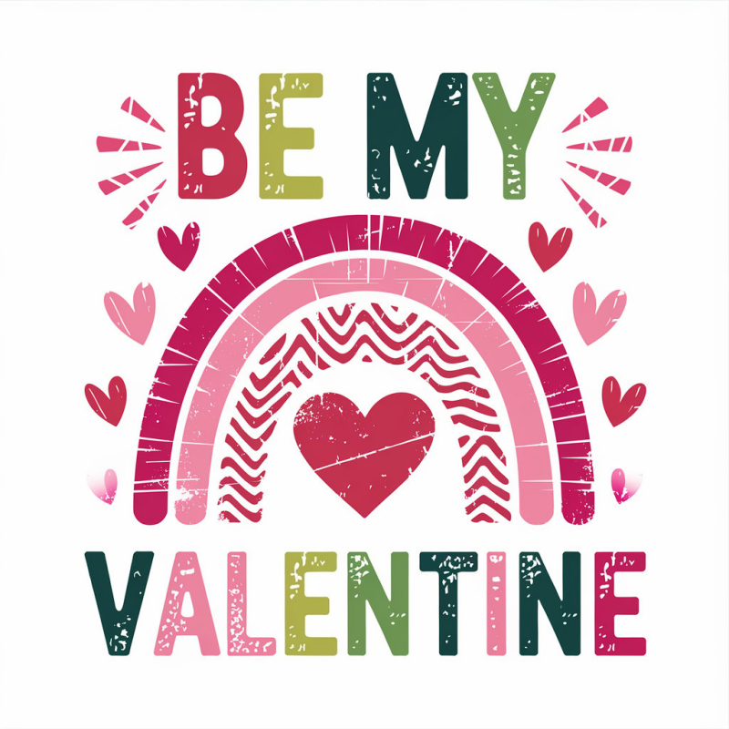 Valentine's Day Rainbow Heart Graphic Tee