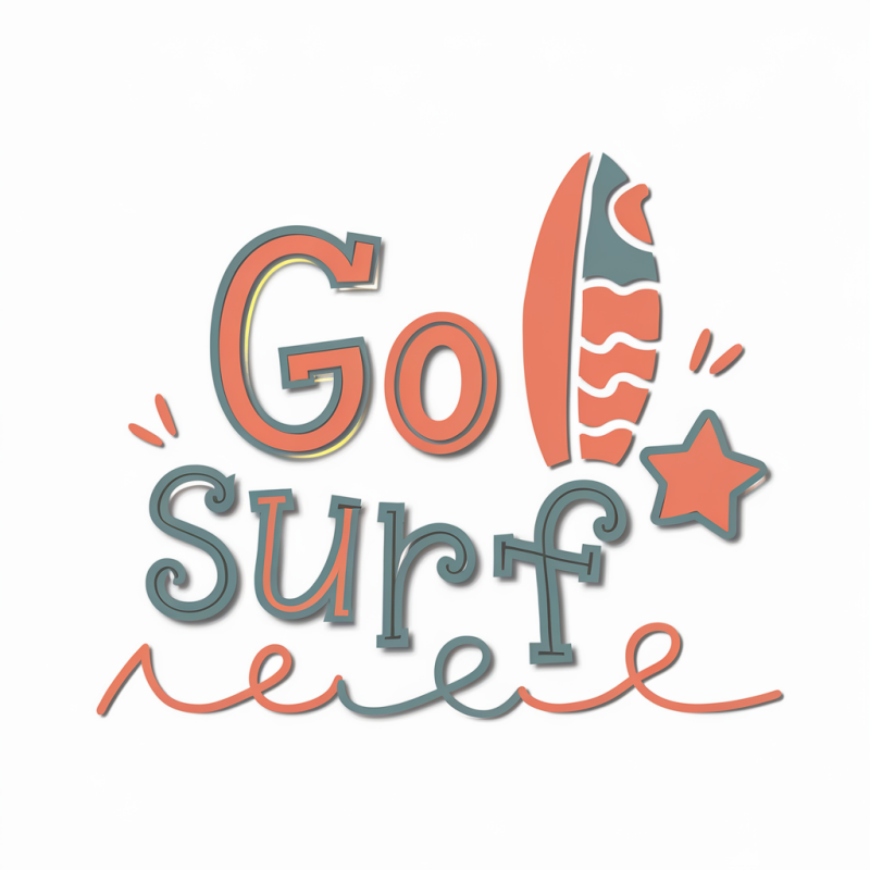 WaveArt Go Surf Cotton Graphic T-Shirt