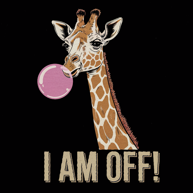 Casual Pattern Top - 'I Am Off' T-Shirt