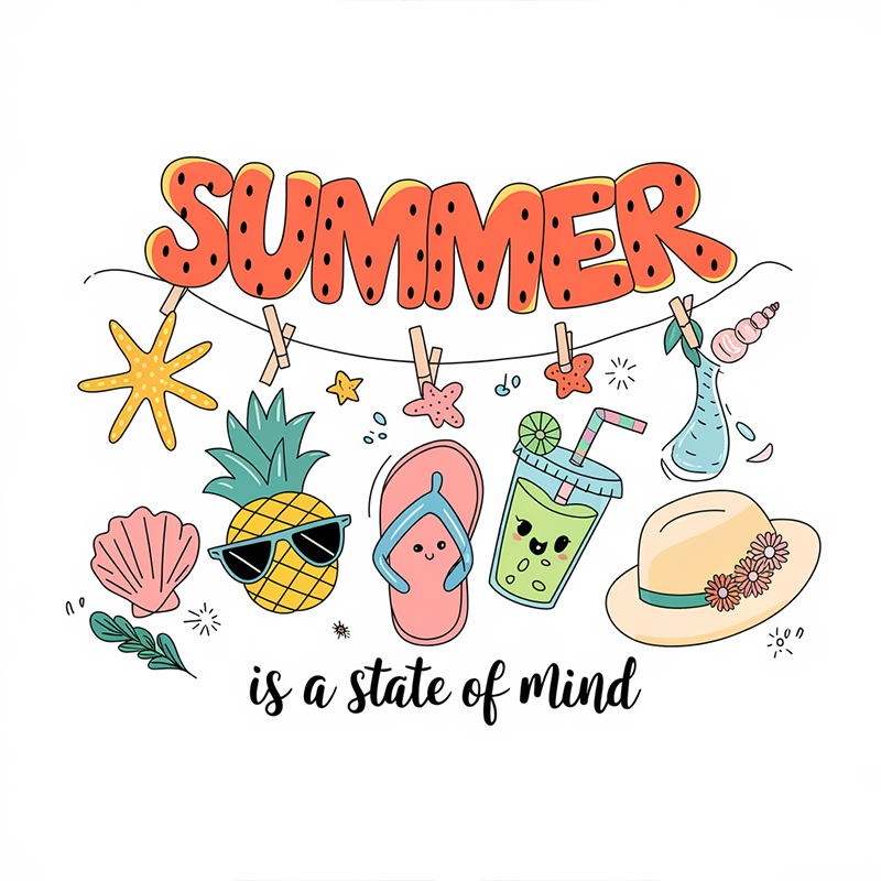 Summer is a State of Mind Beach Pattern T-Shirt