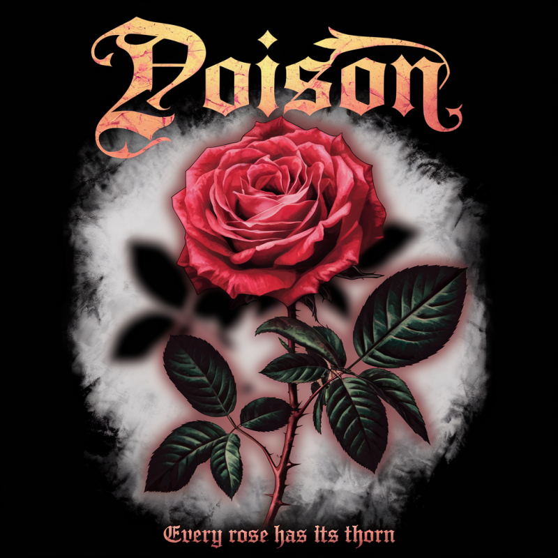 Poison Rose Graphic Black T-Shirt