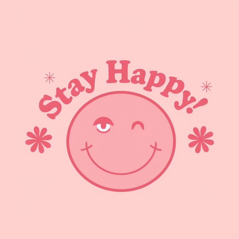 StayHappy Cotton Graphic T-Shirt