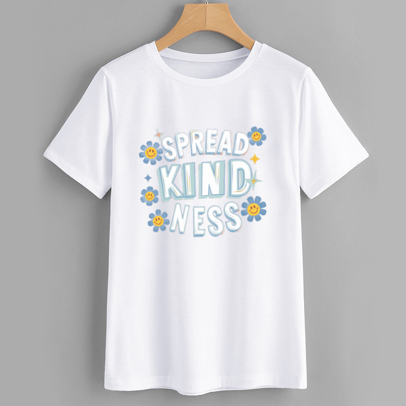 Retro Kindness Graphic Cotton T-Shirt