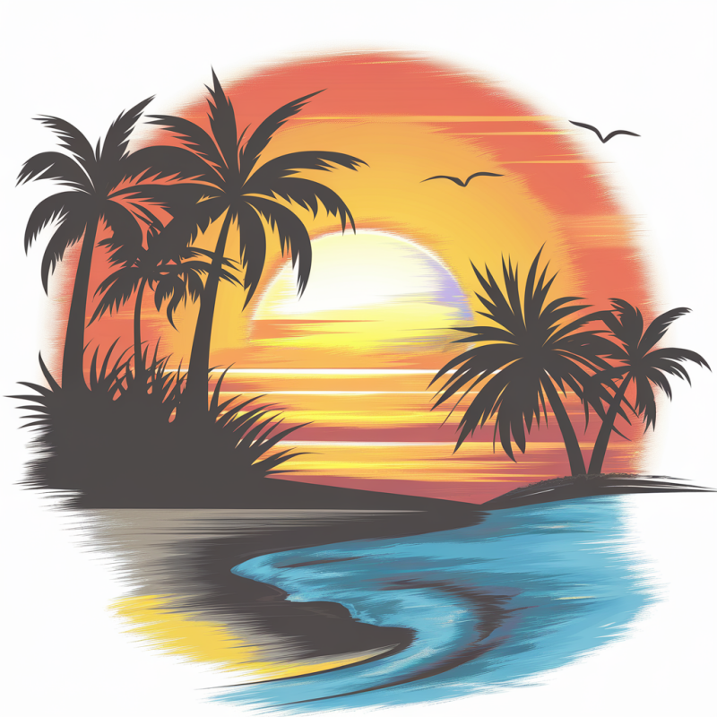 Sunset Beach Graphic T-Shirt