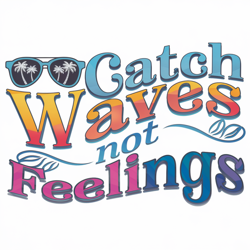 Catch Waves Not Feelings Graphic T-Shirt