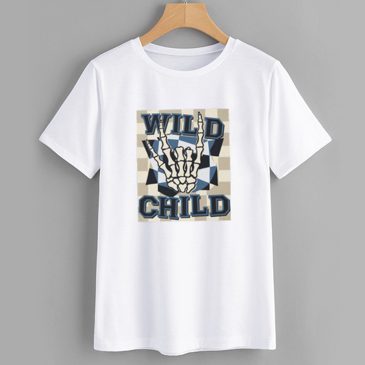 Skeleton Hand Wild Child Graphic Tee