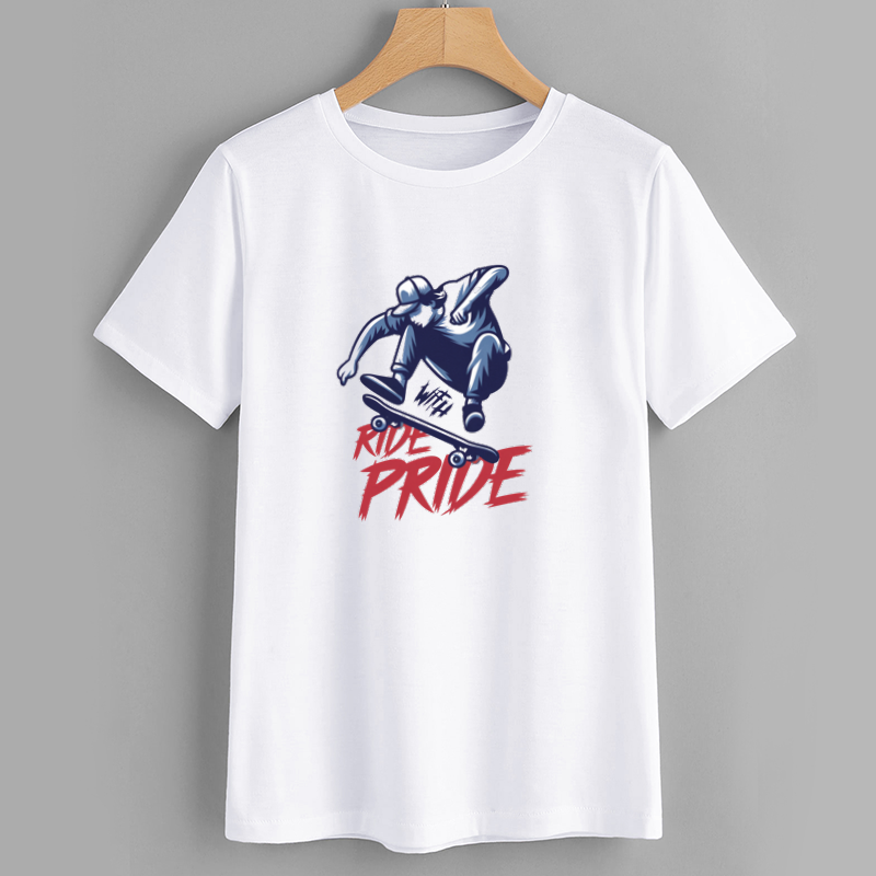 Urban Skater Ride With Pride Graphic T-Shirt